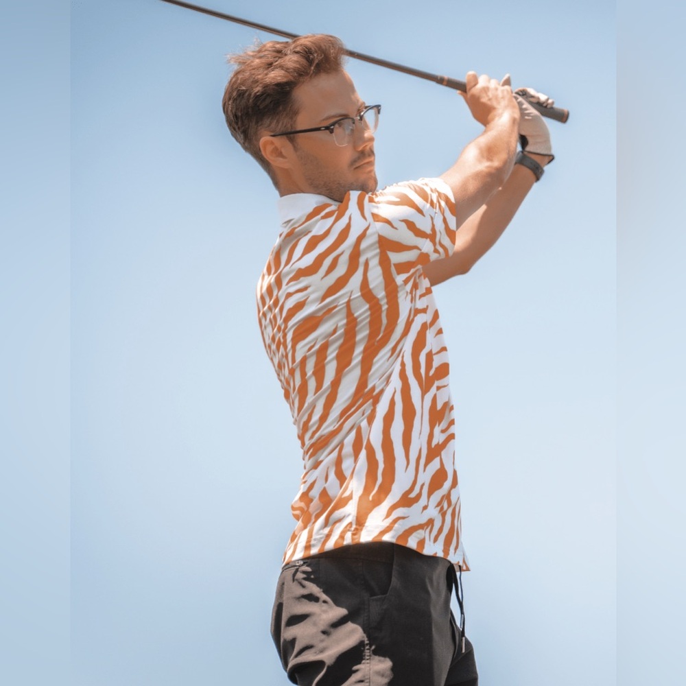 Two Friends‎ Golf White Tiger Polo Men’s Size Medium SS